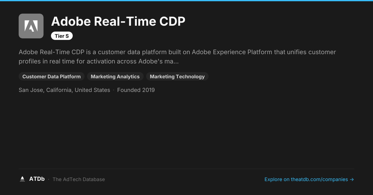 Adobe Real-Time CDP — Customer Data Platform (CDP) | ATDb