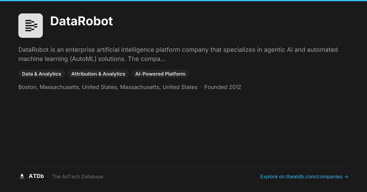 DataRobot — Enterprise AI | ATDb
