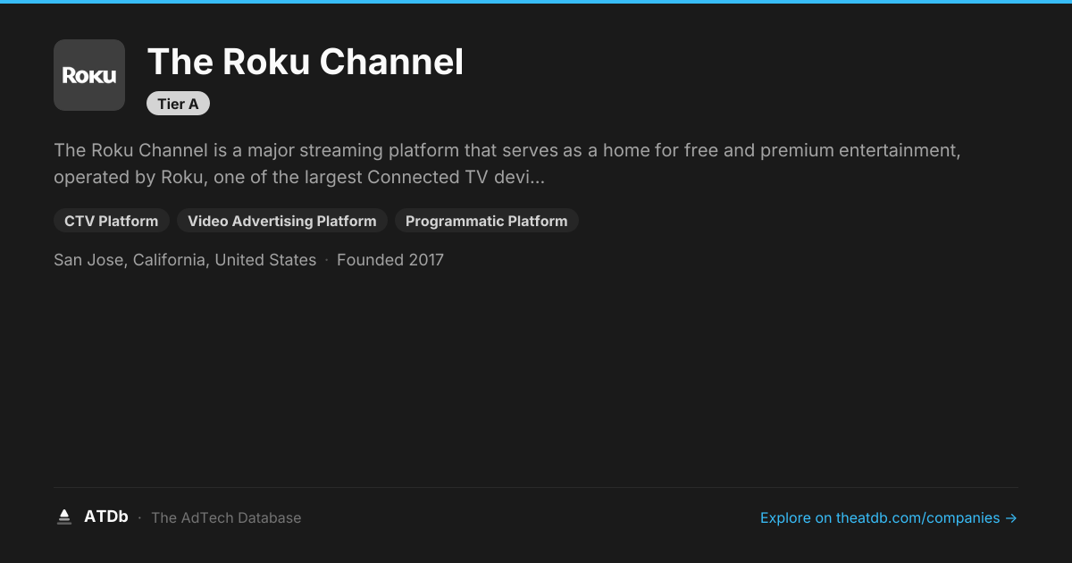 The Roku Channel — Connected TV (CTV) Advertising & Streaming | ATDb