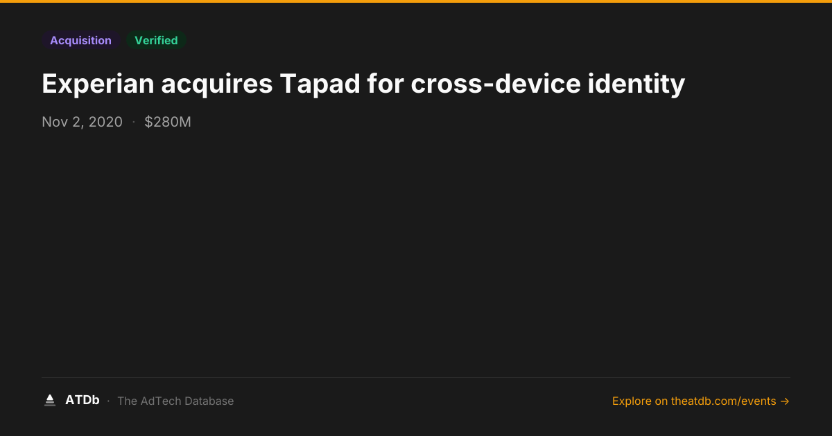 Experian acquires Tapad for cross-device identity | ATDb