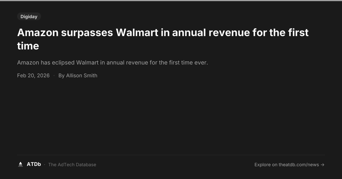Amazon surpasses Walmart in annual revenue for the first time | ATDb