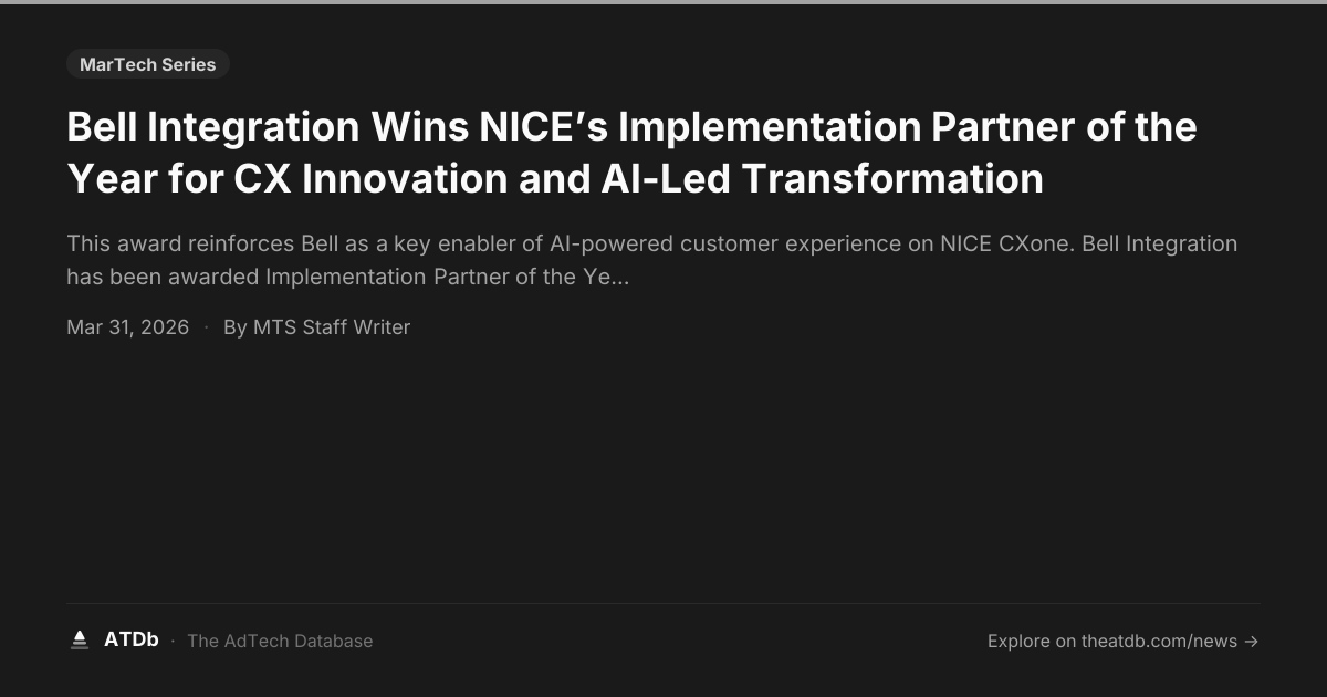 Bell Integration Wins NICE’s Implementation Partner of the Year for CX ...