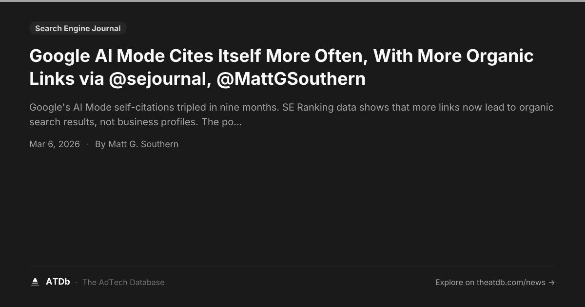 Google AI Mode Cites Itself More Often, With More Organic Links via ...