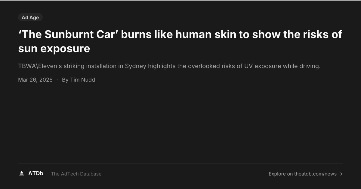 ‘The Sunburnt Car’ burns like human skin to show the risks of sun ...