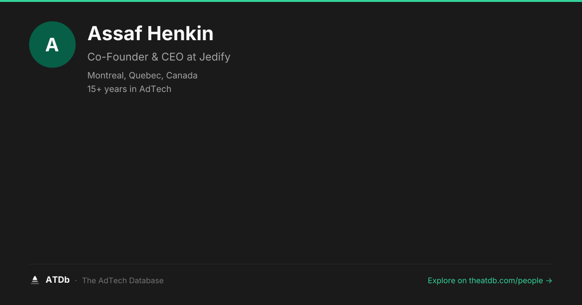 Assaf Henkin — Co-Founder & CEO at Jedify | ATDb
